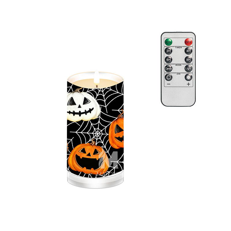 Mayone-Candle-For-Halloween-Day-Fake-Flameless-Candle-with-Timer-Remote-Pillar-Candle-Battery-Operated2