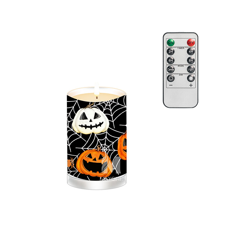 Mayone-Candle-For-Halloween-Day-Fake-Flameless-Candle-with-Timer-Remote-Pillar-Candle-Battery-Operated3