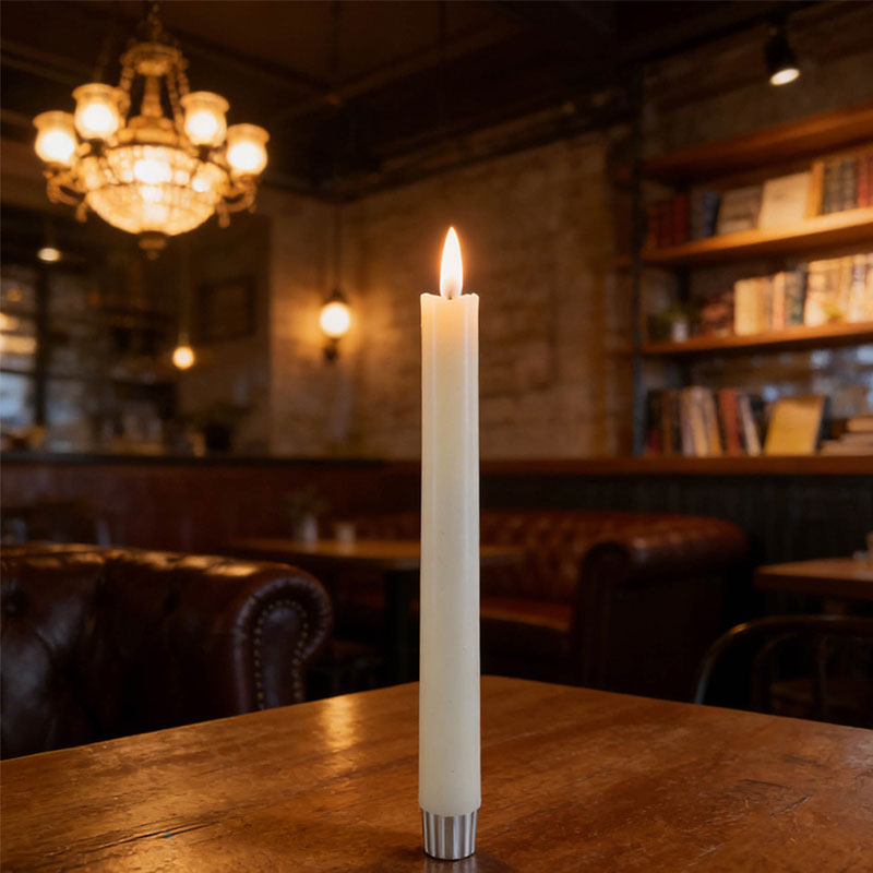 Mayone-Candle-Real-Wax-Candle-Taper-Candle-Flameless-Realistic-Ivory-Flame-Candle-with-Metled-Top-Battery-Candle-Set-of-6-Pack3