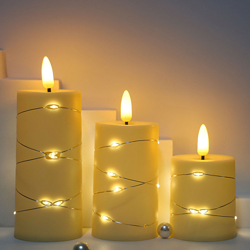 Mayone-Candle-with-Embedded-Star-String-Fairy-Lights-Flameless-Candle-with-Remote-and-Timer1