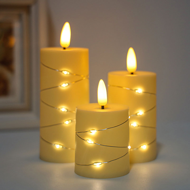 Mayone-Candle-with-Embedded-Star-String-Fairy-Lights-Flameless-Candle-with-Remote-and-Timer2