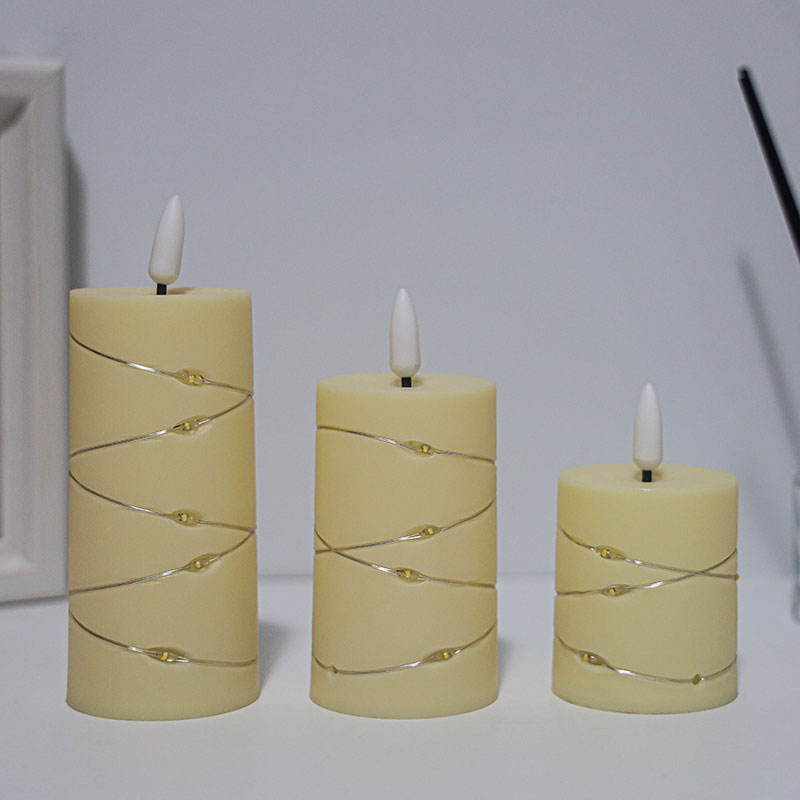 Mayone-Candle-with-Embedded-Star-String-Fairy-Lights-Flameless-Candle-with-Remote-and-Timer3