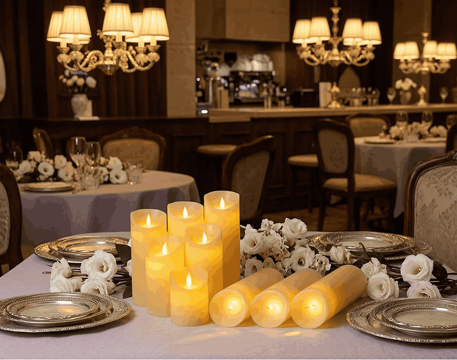LED light candles are replicated in extreme detail to resemble the look, movement and, most importantly, the soft light of a real flame.
