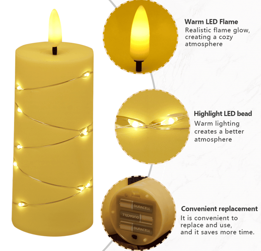 automatic candle is designed for your modern lifestyle and is powered by batteries with a timer