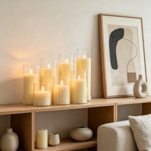 led glass candles