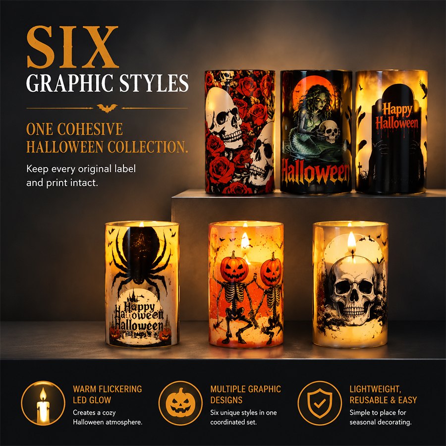halloween pillar candles