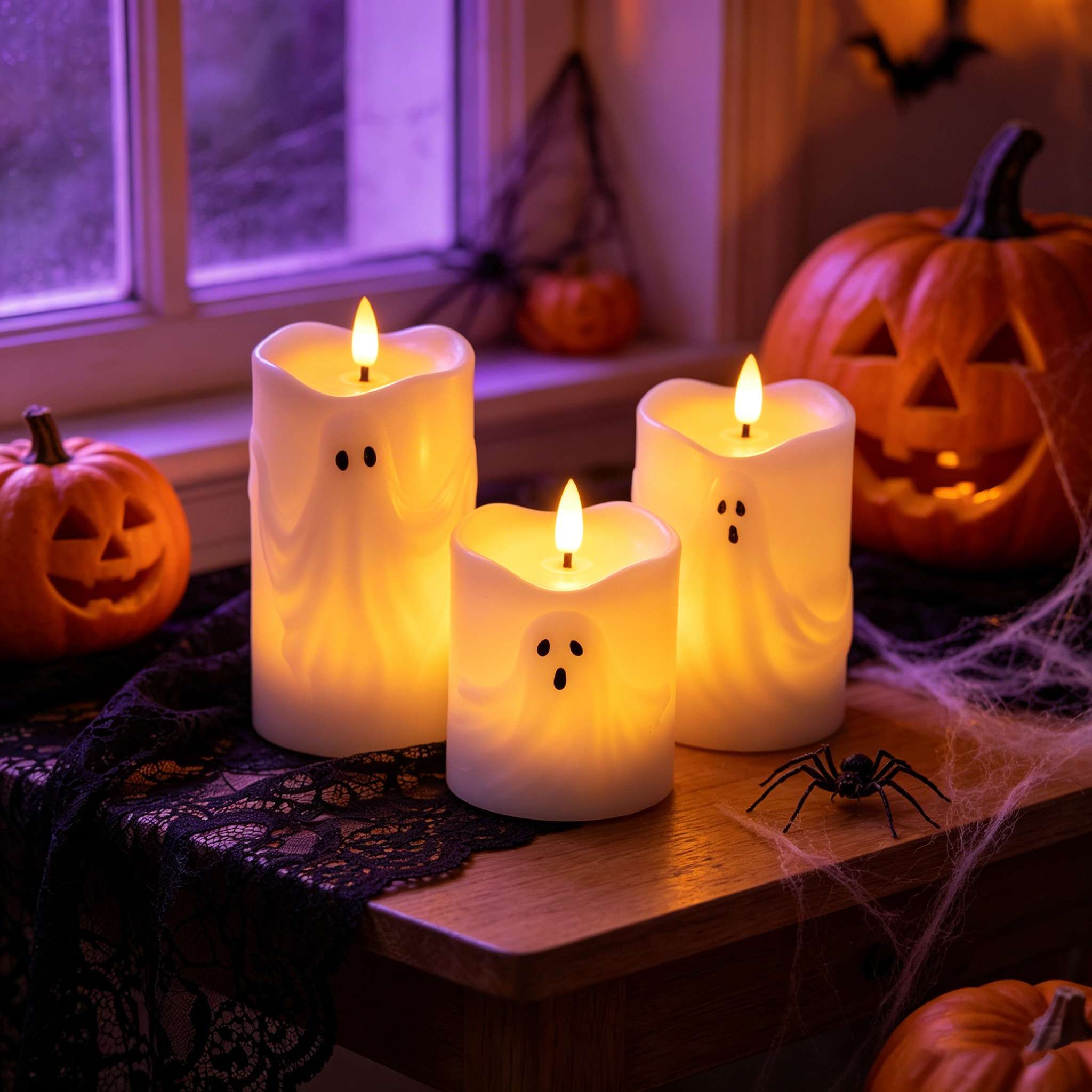 Spooky Halloween Decor with LED Candles